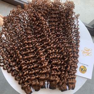 deep <b>curly</b> wavy Remy Human Hair <b>Bundle</b> with 13*4 Frontal closure - Product Image 4