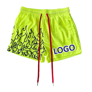 Shorts décontractés pour hommes style streetwear graphique, légers, d'été, avec cordon de serrage à la taille, motif flamme, 100 % polyester, sur mesure - Product Image 5