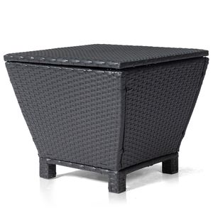 Tavolino in vimini intrecciato con contenitore nascosto per mobili da giardino - Product Image 1