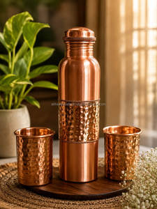 Elegante juego de botellas de agua de cobre con diseño de pavo real, estilo oriental, con beneficios para la salud, ideal para regalos y decoración del hogar. - Product Image 6