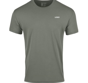 T-shirt de course pour homme en maille unie, séchage rapide, respirant, léger, manches courtes, tee-shirt athlétique, logo personnalisé, haut de sport - Product Image 1