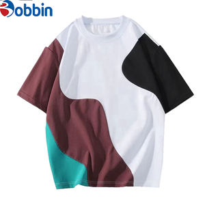 T-shirt Homme Col Rond Oversize Imprimé Personnalisé Color Block 100% Coton Grande Taille Patchwork Grammage Lourd 220 Grammes Décontracté Vierge - Product Image 2