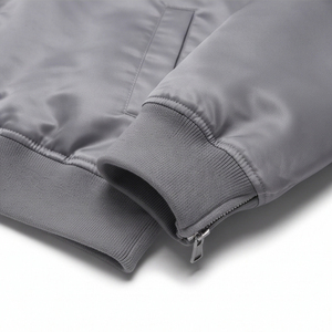 Chaqueta Bomber de Satén para Hombre y Mujer, Venta al Por Mayor, Bordado Personalizado, Chaquetas Bomber Ligeras, Cuello Redondo, Cierre de Cremallera, Unisex - Product Image 5