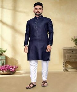 Men's Traditional Cotton Kurta With White Payjama Regular Fit <b>Ankle</b>-Length Casual Wear India Pakistan Style 63196 SPAR-SR- MENS - Product Image 1