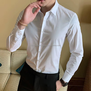 Nouvelles chemises habillées pour hommes coupe régulière à manches longues chemises de marque pour hommes acheter de nouvelles chemises formelles d'affaires en polyester/stock - Product Image 4