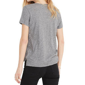 Nouveau T-shirt court à manches courtes pour femme, style uni et simple, décontracté pour l'été 2026 - Product Image 4