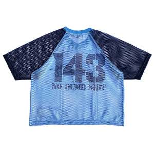 เสื้อยืดตาข่ายโพลีเอสเตอร์คุณภาพสูงจากผู้ผลิต ดีไซน์ล่าสุด เสื้อกีฬาสำหรับผู้ชาย ทรงบ็อกซี่คุณภาพพรีเมียม คอวี ผ้าตาข่าย - Product Image 5
