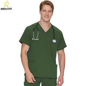<b>Scrub</b> <b>Tops</b> for Men - Classic V-Neck <b>Top</b> with 4 Pockets, Side Slits - Product Image 6