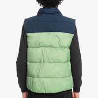 Gilet matelassé imperméable personnalisable pour homme, col montant, fermeture éclair, coupe-vent, vêtement d'extérieur d'hiver décontracté, vert marine