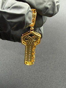Colgante de llave chapado en plata 925 con diamantes de corte brillante redondo, estilo hip-hop, joyería para uso diario, diamantes cultivados en laboratorio de color G. - Product Image 2