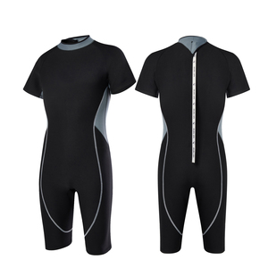 Combinaison de surf en néoprène 3 mm pour homme, à logo imprimé sur le devant, manches courtes, imperméable, respirante, doublure en coton, fermeture éclair dorsale, col montant - Product Image 1