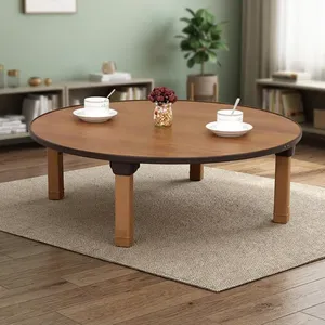 Mesa Redonda Plegable para Té y Café, Estilo Japonés, Mesa Baja para el Suelo, Escritorio de Estudio para Dormitorio, Ventanal, Sala de Té Tatami - Product Image 6