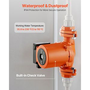 Pompa di Ricircolo in Ghisa F 0011 BF4 J, 33 GPM, AC 120V, 33 ft, per Acqua Calda con Flangia da 1 1/4 Pollici - Product Image 6