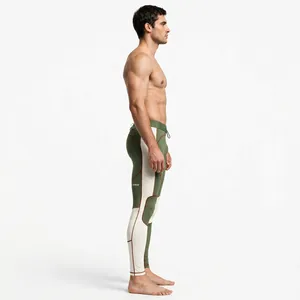 Leggings de compression longs pour hommes, couleur personnalisée, taille élastique, séchage rapide, collants de sport - Product Image 4