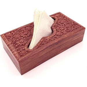 Boîte à mouchoirs rectangulaire en bois d'acacia, style nordique, design autoportant pour la maison, les hôtels, les cafés, les bureaux, décoration de table - Product Image 4