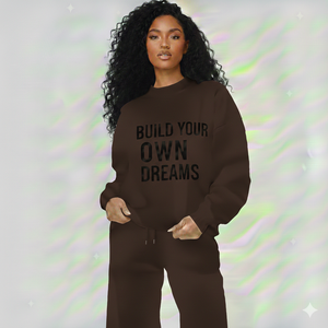 Conjunto de Sudadera Oversize Naranja con Cuello Alto y Pantalones Anchos a Juego para Mujer, con Estampado Gráfico Motivacional, Ropa de Estar por Casa - Product Image 2