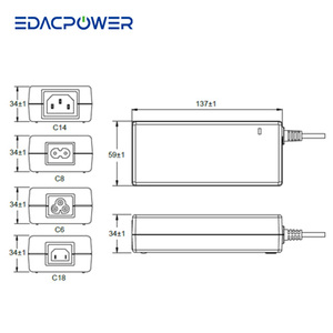 130W 2.7A สูงสุด GAN ทางการแพทย์ ac/dc อะแดปเตอร์ไฟฟ้าเดสก์ท็อป48 ~ 56V สูงสุดชุด EM1101XP สำหรับใช้ทางการแพทย์ - Product Image 2