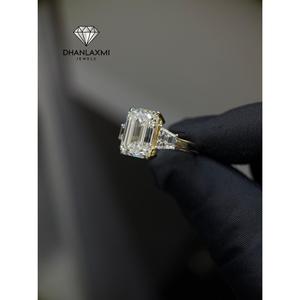 Luxury 18K White Gold Lab Grown Diamond Eternity Trapazoid Ring Certified Bridal Wedding Anniversary Fine Jewelry Wholesale Bulk - Product Image 6