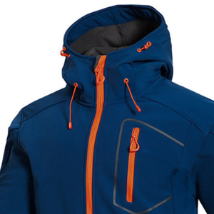 Veste à capuche en softshell noire pour homme avec fermeture éclair coupe-vent, vêtements d'extérieur, coupe régulière, manteau d'hiver - Product Image 4