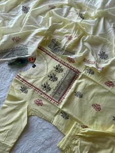 Conjunto de Kurta, Pantalón y Dupatta de Algodón Puro para Mujer, Kurti de Diseño Moderno con Salwar Kameez Estilo Pakistaní, Traje Étnico - Product Image 2