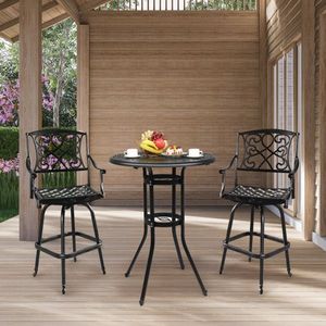 Outdoor Patio Cast Aluminum Round Bar Table 32*32*41" Durable and Stylish Furniture - Product Image 5