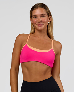 Leggings Deportivos para Mujer, Color Rosa, Tirantes Finos, Cuello Redondo, Detalles en Contraste, Alta Sujeción, Transpirables, Sin Costuras, con Logotipo Frontal - Product Image 4