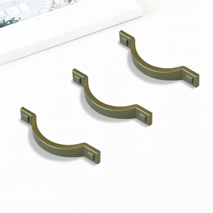 Eco-Friendly Durable Modern Curved Zinc Alloy Cabinet Handle Satin Brass <b>Drawer</b> <b>Pull</b> for Dresser Bedroom Kitchen Bathroom Dining - Product Image 3