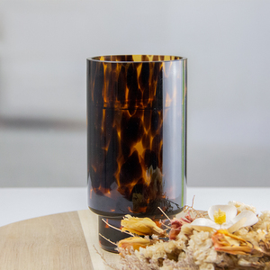 <span class=keywords><strong>Verre</strong></span> à <span class=keywords><strong>boire</strong></span> en <span class=keywords><strong>verre</strong></span> sodocalcique brun tortue, motif ondulé vintage ambré avec base - Product Image 5