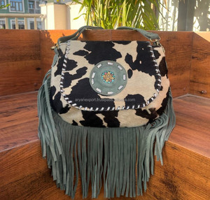 Nouveau élégant véritable cuir de vachette frange sac à bandoulière haute qualité en cuir suédé Offre Spéciale Concho sac fête porter femmes sacs à bandoulière - Product Image 3
