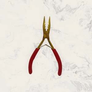 Obexa Pro Gold and Red Mini Hair Extension Pliers-For Home Use 3 Hole <b>Precision</b> <b>Tool</b> - Product Image 1