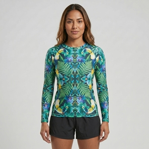 Rash Guard Custom <b>Print</b> Wetsuit Swimsuit Top Wityh Best OEM Women's Breathable Rash Guard UV Protection Long Sleeve <b>Surf</b> - Product Image 4