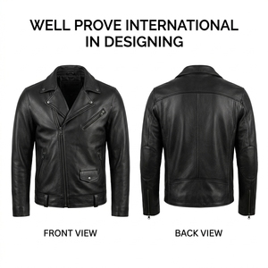Chaqueta de Cuero Sintético Color Cognac con Logotipo Bordado Personalizado, 800 GSM, Panel Trasero de Grano Completo Premium con Costuras Ecológicas - Product Image 5