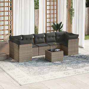Conjunto de Sofás Modulares Grandes de Ratán PE Gris para Jardín, Colección Premium de Muebles para Exteriores - Product Image 1