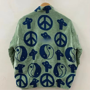 Veste bomber en velours unique Suzani, style bohème, à fleurs, pour femmes, printemps/automne/hiver, réversible, vintage, brodée, en coton - Product Image 2