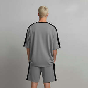 Conjunto de Verano para Hombre, Estilo Urbano, Personalizado con Logotipo Impreso Digitalmente en Poliéster/Algodón, Corte Holgado, Hombros Caídos, Transpirable, 360g, OEM/ODM - Product Image 6