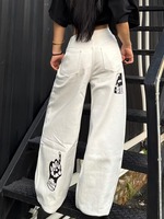 Pantalones vaqueros de mezclilla gruesos para mujer, estilo casual, con forro polar cálido y transpirable, estampado de puntos, leopardo y cachemira, ideales para invierno, venta al por mayor.