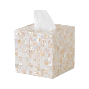 Modern Luxury Handmade Mother of Pearl Tissue Box Cover for Home and Hotel Decoration - Product Image 2