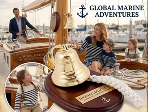 High Quality Golden <b>Brass</b> Nautical Ship <b>Bell</b> 4" Gold-Plated Polished Indoor Outdoor Design Metal Rope Hanging Handle Home - Product Image 4