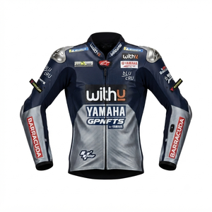Men’s Ramaha Cowhide Leather <b>Racing</b> <b>Jacket</b>/Chaqueta MotoCP Style CE Level 2 Armor Motorcycle Track Riding Protective Gear CE - Product Image 1