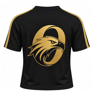 Ensemble uniforme de cheerleading noir et or, haut à manches courtes, jupe plissée, tenue d'équipe athlétique, vêtements de sport pour la performance, la pratique et la compétition - Product Image 5