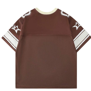 Camiseta Deportiva Personalizada de Fútbol con Malla Marrón, Cuello en V, Unisex, Transpirable, Uniforme de Equipo de Entrenamiento, OEM, ODM, Venta al Por Mayor - Product Image 5