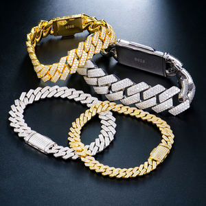 Emerald Cut 18K Natural Stone Claw Setting Chain <b>Bracelet</b> Rhodium Plated Geometric Classic Hip Hop Unisex IGI Certified Wedding - Product Image 3