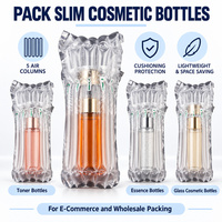 Sac gonflable à colonnes d'air pour bouteilles en verre cosmétiques, forme Q en PA/PE, coussin de protection à 5 colonnes pour l'expédition