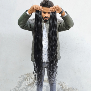 Cheveux indiens bruts ondulés 100% non traités, cuticules alignées, paquets de trame unique, tissage de cheveux au prix de gros - Product Image 4
