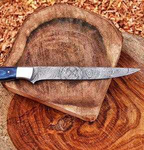 Couteau à fileter en acier Damas, lame de 8 pouces, design ambidextre, couteau utilitaire de pêche et de chasse sur mesure, manche en Pakkawood, le meilleur pour les chefs - Product Image 3