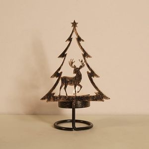 <b>Tealight</b> <b>holder</b> for Christmas candles metal tree reindeer candle <b>holder</b> - Product Image 1