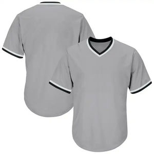 Maillot de baseball personnalisé en gros, col en V, séchage rapide, respirant, grande taille, unisexe, 100 % polyester, transfert thermique, sport - Product Image 5