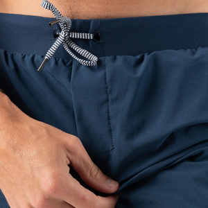 Shorts de Playa para Hombre, Color Azul Marino, de Secado Rápido, con Cordón en la Cintura y Bolsillos, Tejido Sólido, Casual, Cortos - Product Image 5