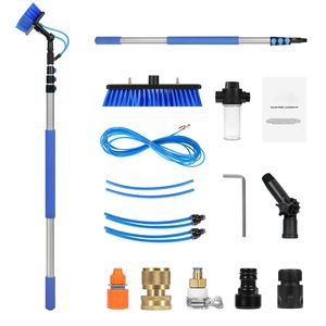 Kit di Pulizia per Pannelli Solari con Asta Estensibile da 12 Piedi, Tubo da 65,6 Piedi, Testa Spazzola Rotante a 180 Gradi, Macchina per Pulizia Pannelli ad Acqua - Product Image 1