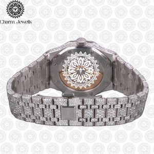 Montre de luxe Charm Jewells en acier inoxydable, mouvement mécanique analogique 40 mm, cadran lumineux, étanche 10 bars, date automatique, fonction push - Product Image 2